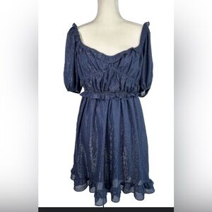 Blu Pepper Navy Dress with Shimmer Detail